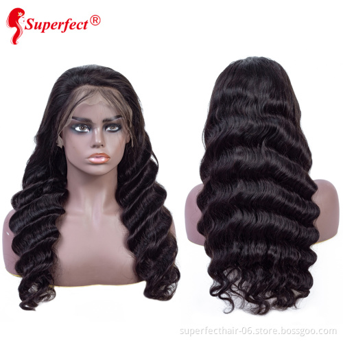 Cuticle Aligned Virgin Indian Hair Raw Unprocessed Lace Frontal Wig Loose Deep Wave For Black Women Human Hair Lace Front Wigs